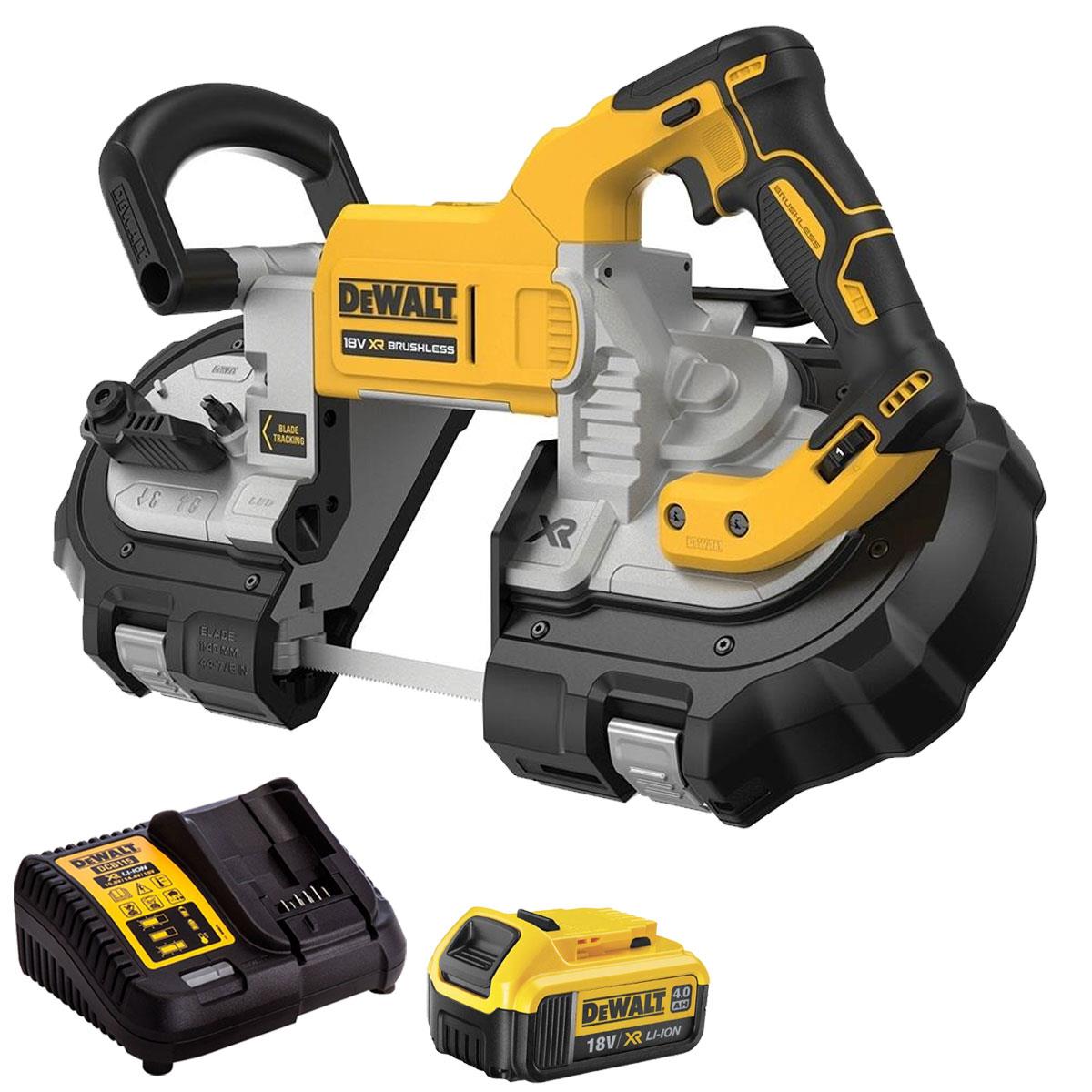 Dewalt DCS374N-XJ 18V XR Brushless Deep-Cut BandSaw with 1 x 4.0Ah Battery & Charger