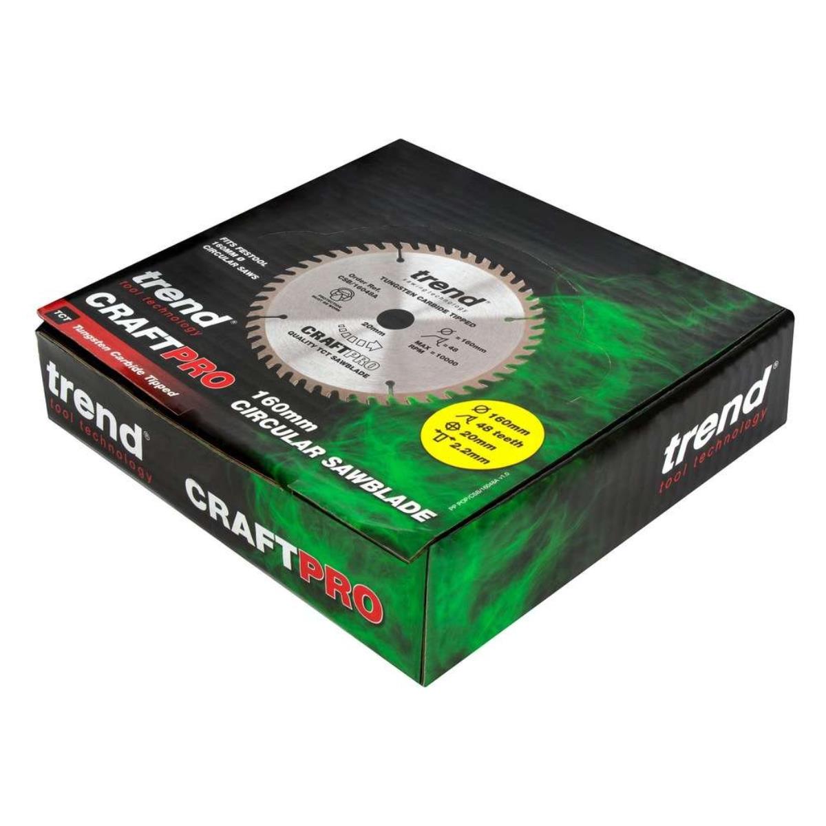 Trend CSB/16048A/10 Wood Circular Saw Blade 160mm x 20mm x 48T Pack of 10