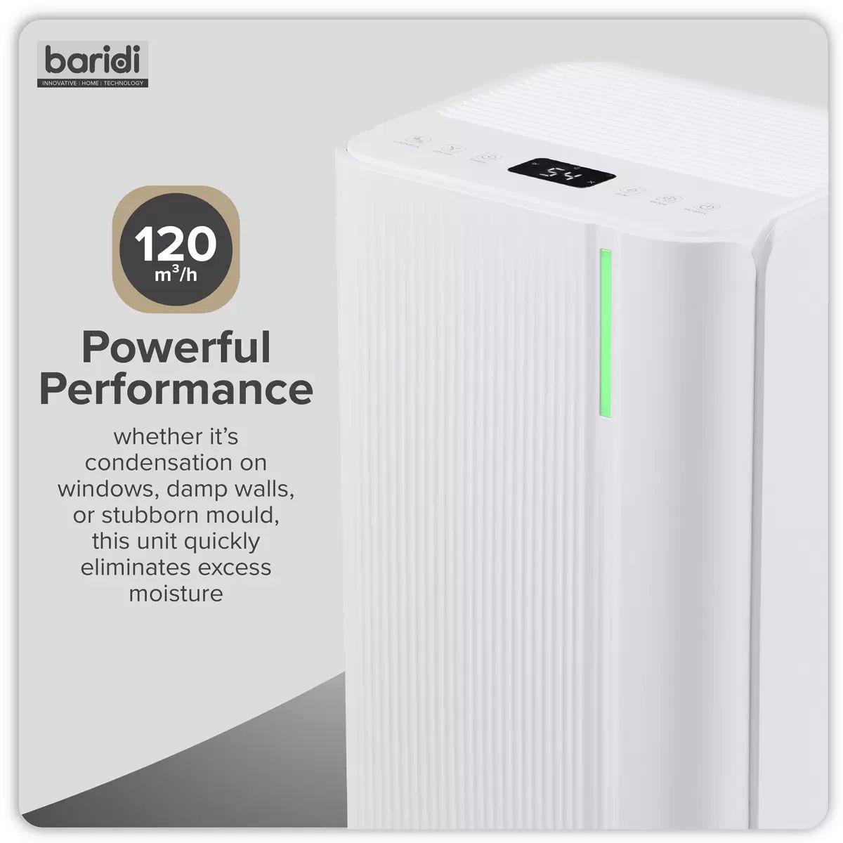 Sealey DH148 Baridi Dehumidifier with Digital Display & 24hr Timer 20L White 230V