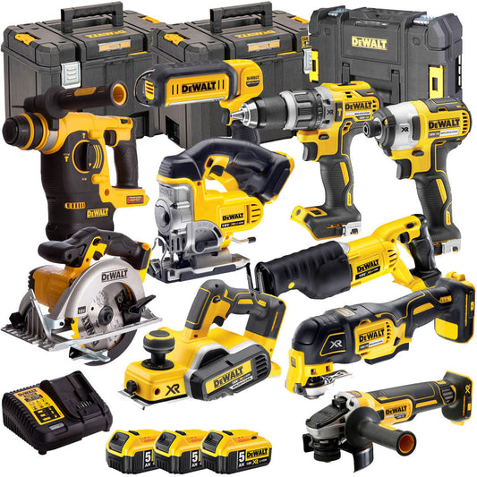 Dewalt 10 Piece 18V Li-ion Kit 3 x 5.0Ah Batteries & Charger DEW-KIT4M