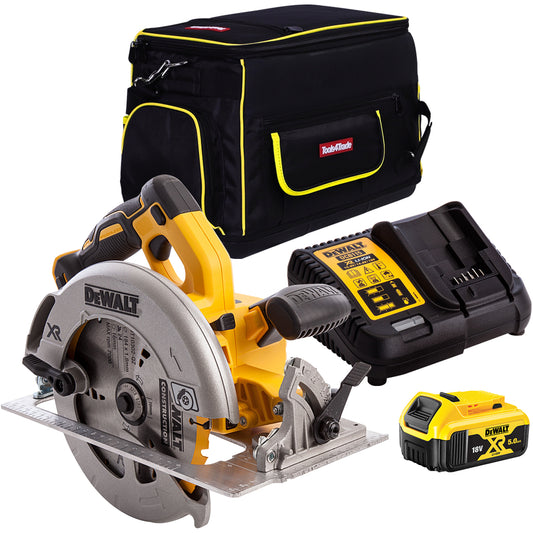 Dewalt DCS570P1 18V Brushless 184mm Circular Saw with 1 x 5.0Ah Battery & Charger in Bag