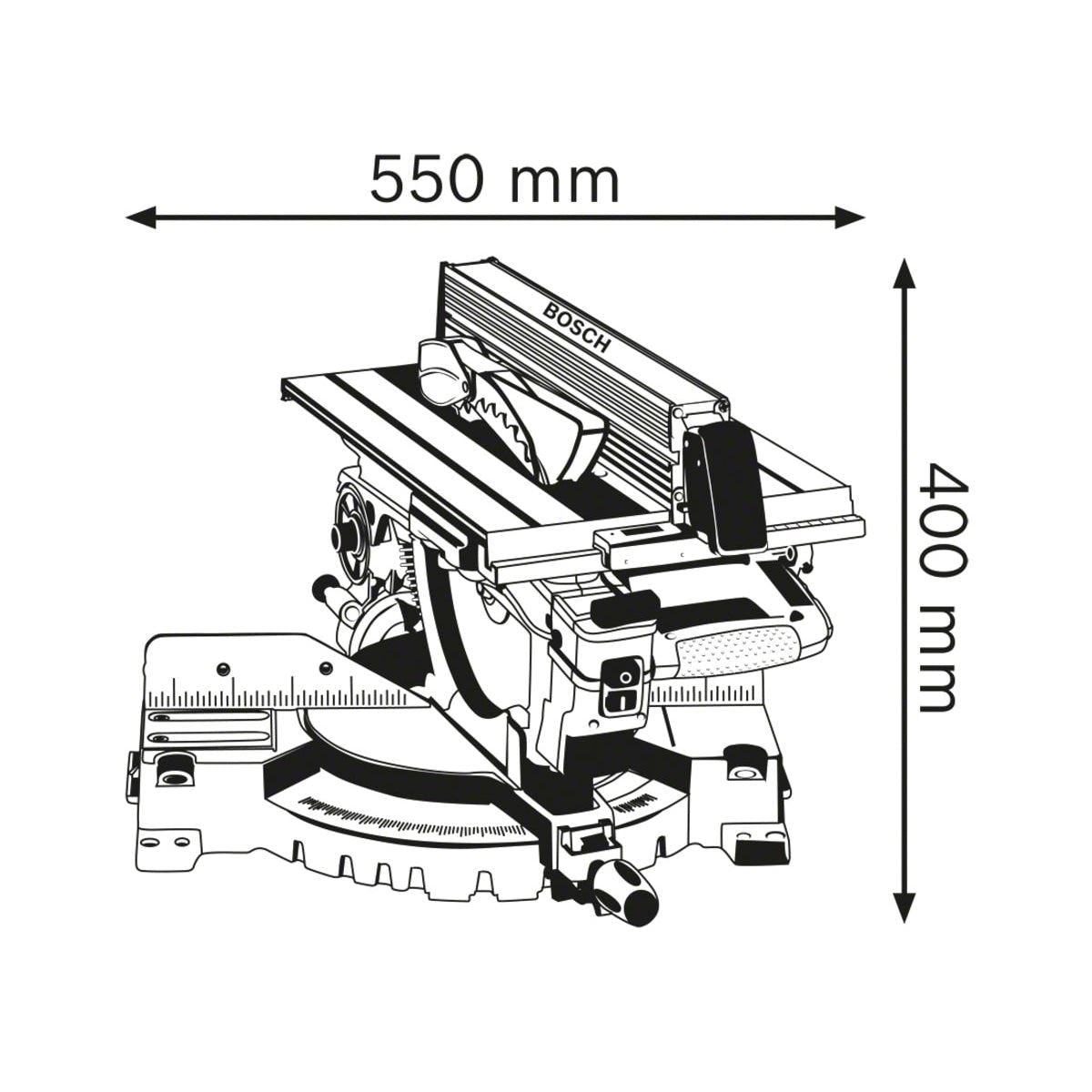 Bosch GTM 12 JL Professional Combination Saw for Precision Cutting 240V/1800W 0601B15071