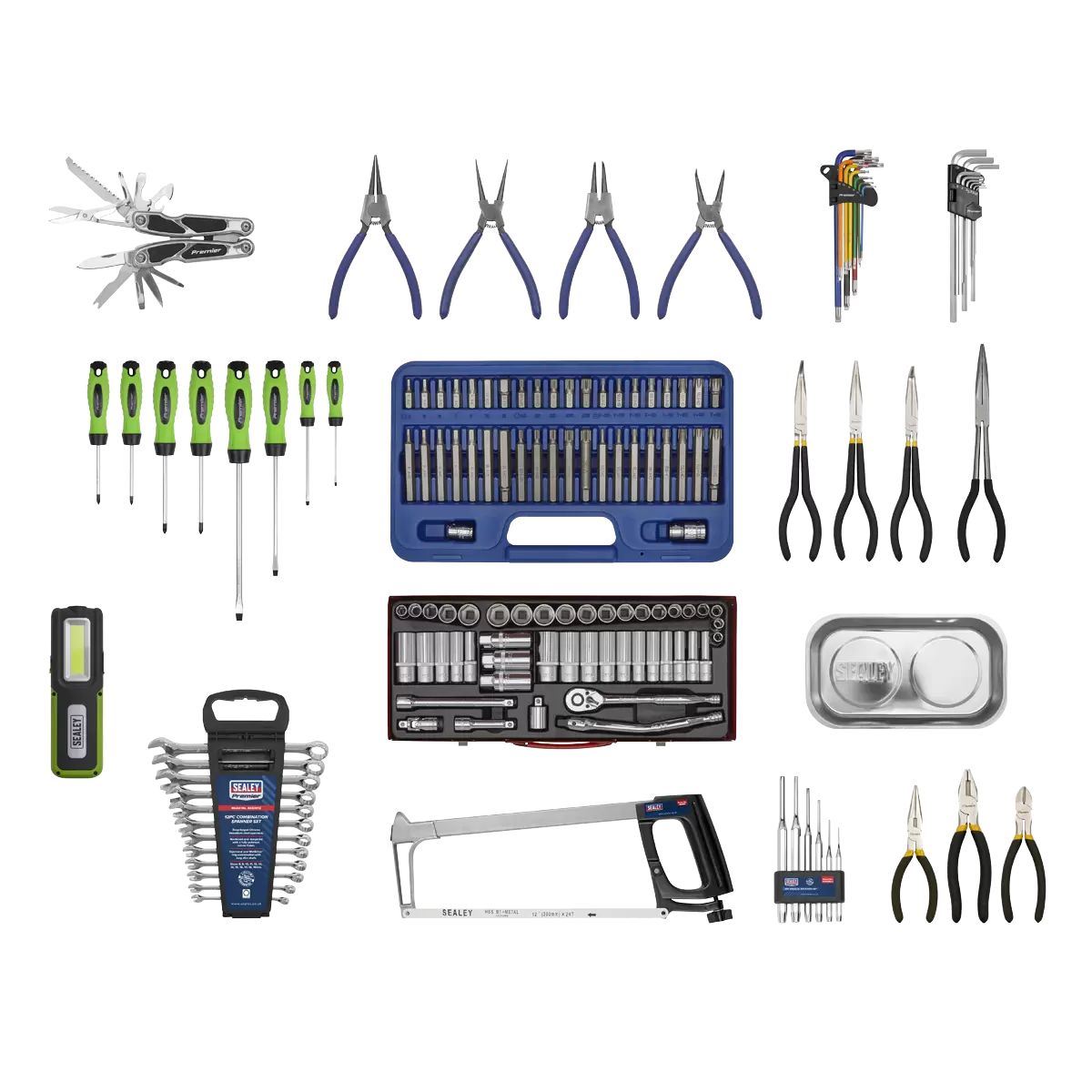 Sealey APCOMBOBBTK56 10 Drawer Top chest with 148pc Tool Kit Black