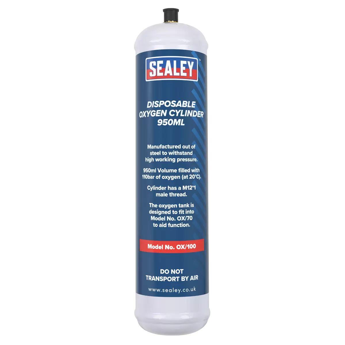 Sealey OX/1006 Disposable Oxygen Cylinder 950ml Pack of 6