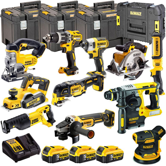 Dewalt 18V 11 Piece Power Tool Kit with 3 x 5.0Ah Batteries T4TKIT-489