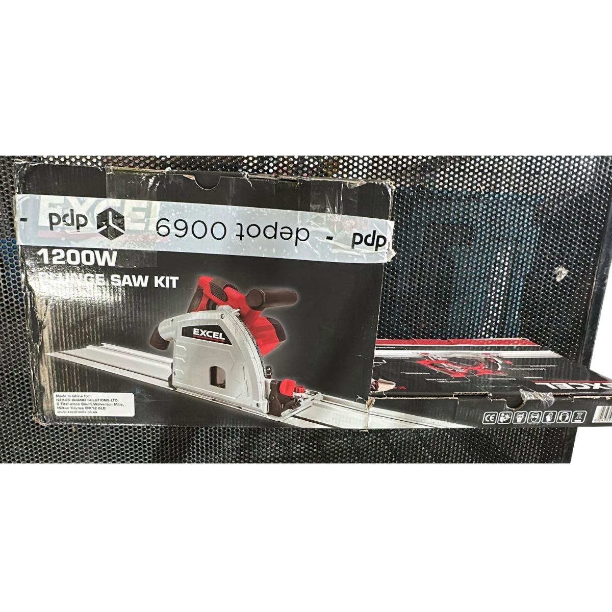 Excel 165mm Plunge Saw 1200W/240V with Guide Rail Set Item Condition Damaged Box