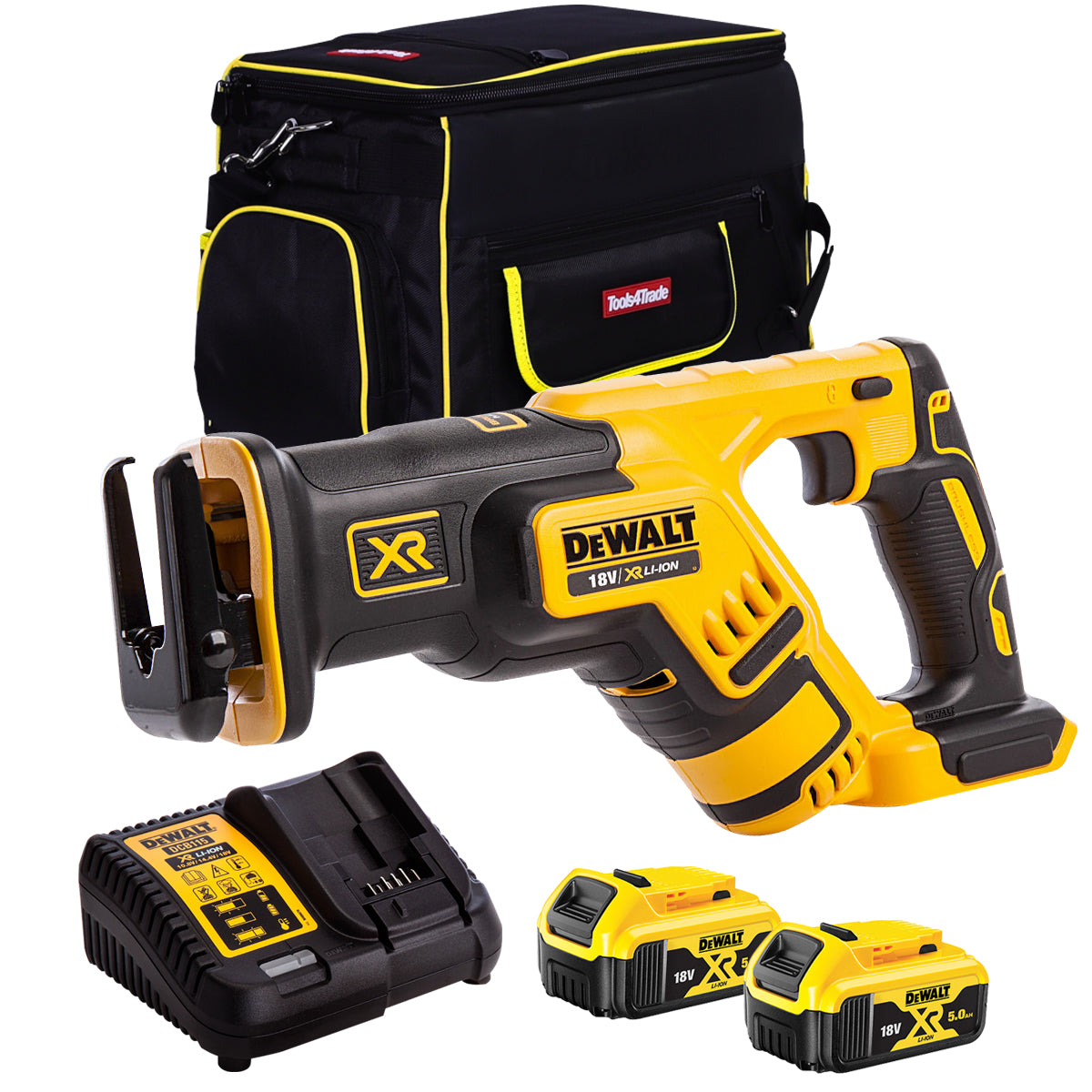 DeWalt DCS367N 18V Brushless Reciprocating Saw with 2 x 5.0Ah Batteries & Charger in Bag