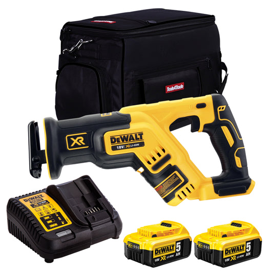 DeWalt DCS367N 18V Brushless Reciprocating Saw with 2 x 5.0Ah Batteries & Charger in Bag