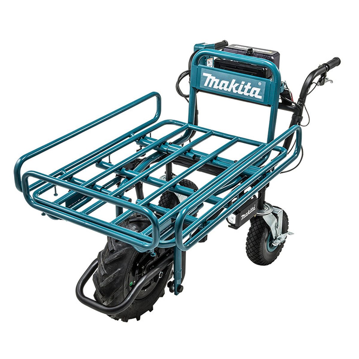 Makita DCU180PTX3 18V LXT Brushless Wheelbarrow Pipe Frame With 2 x 5.0Ah Batteries & Charger Item Condition Damaged Box