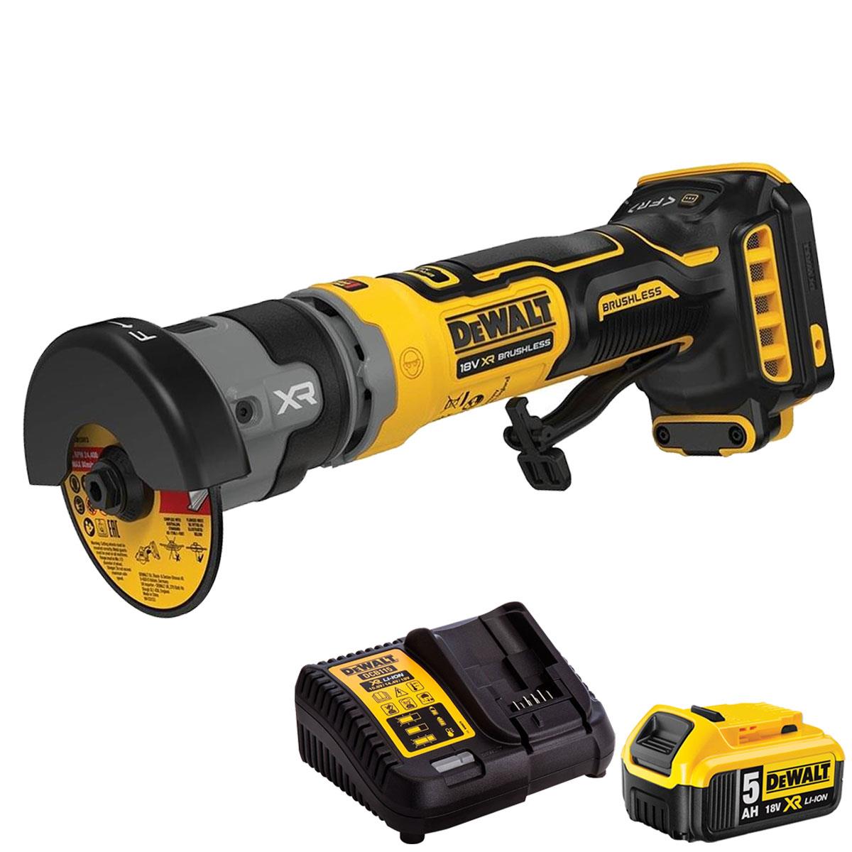 Dewalt DCG430N-XJ 18V XR 76mm Brushless Cut-Off Tool with 1 x 5.0Ah Battery & Charger