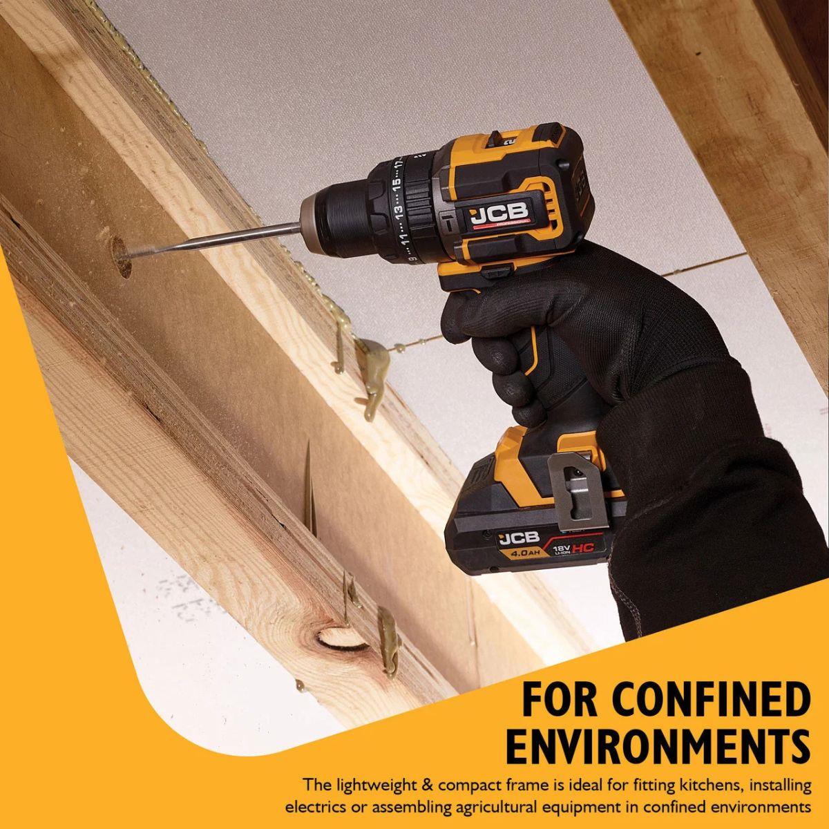 JCB-18PCD-75-5 18V Brushless Compact 75Nm Combi Drill with 2 x Pro 5.0Ah Batteries & 4.5A Charger