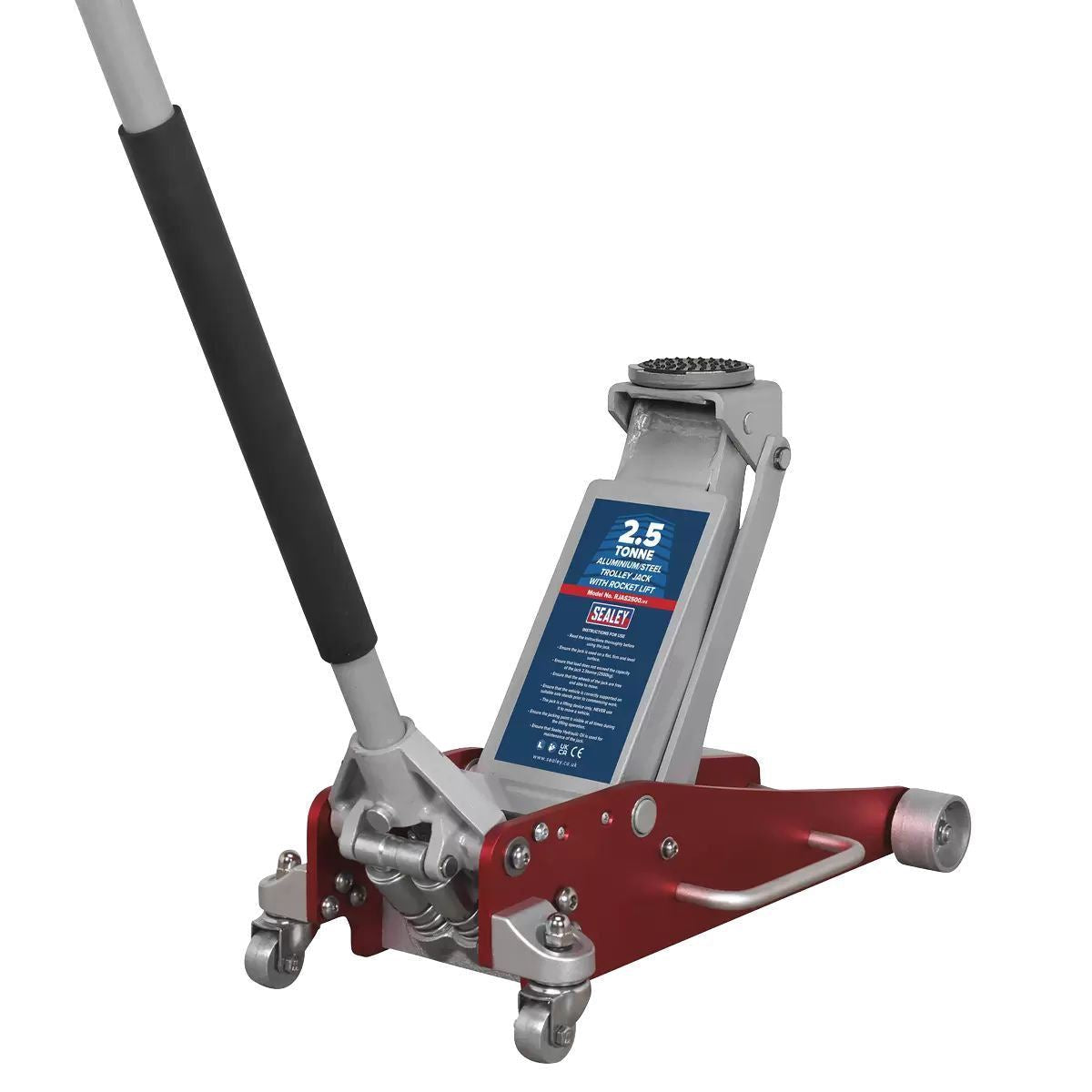 Sealey RJAS2500 Trolley Jack 2.5 Tonne Ton Aluminium Steel Rocket Lift Car Van