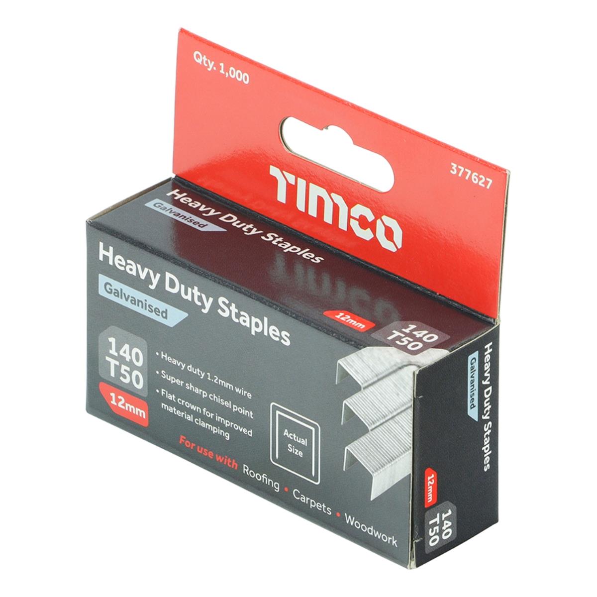 FirmaHold 12mm Heavy Duty Chisel Point Galvanised Staples Pack of 1000 - 377627