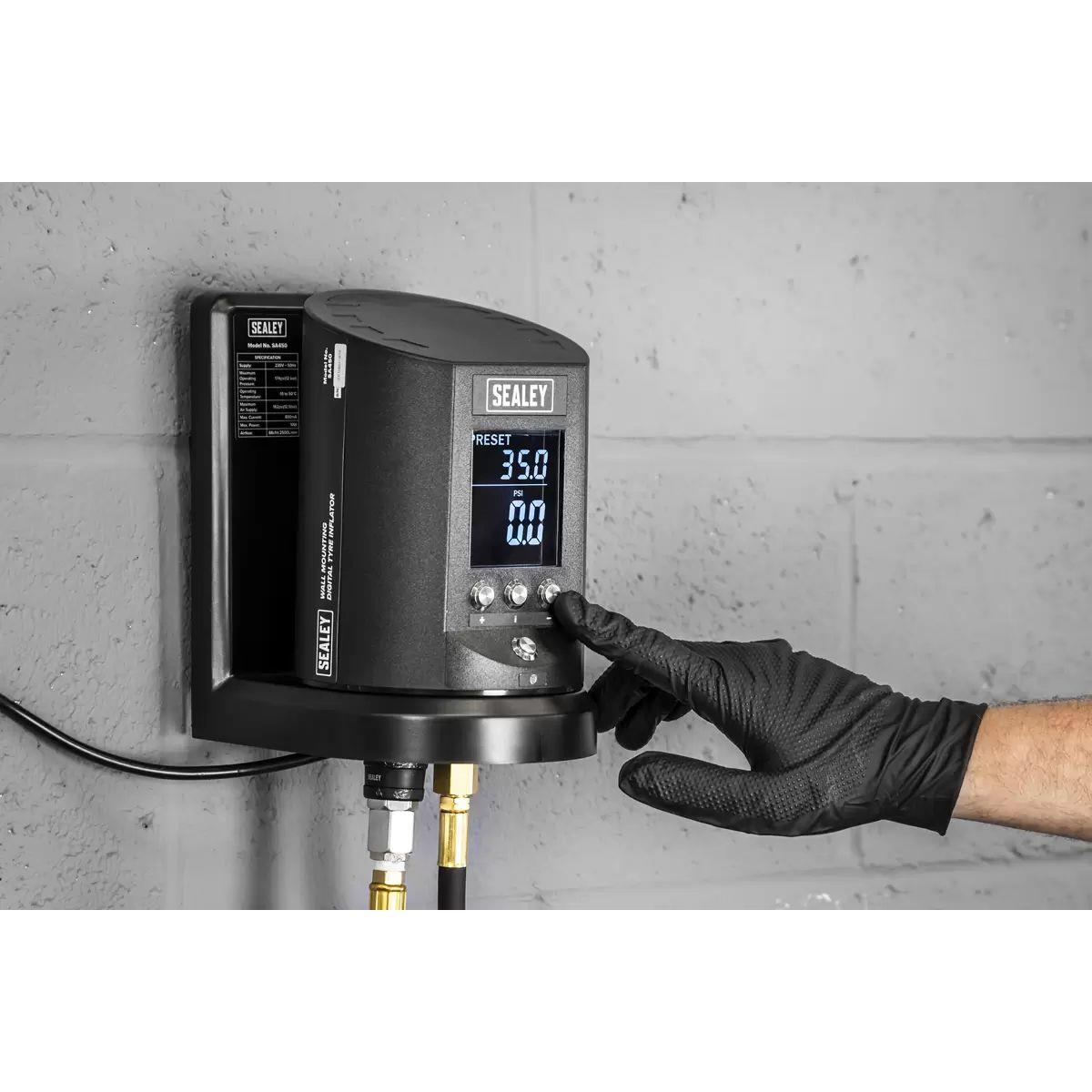 Sealey SA450 Wall Mounting Tyre Inflator Digital 230V/10W