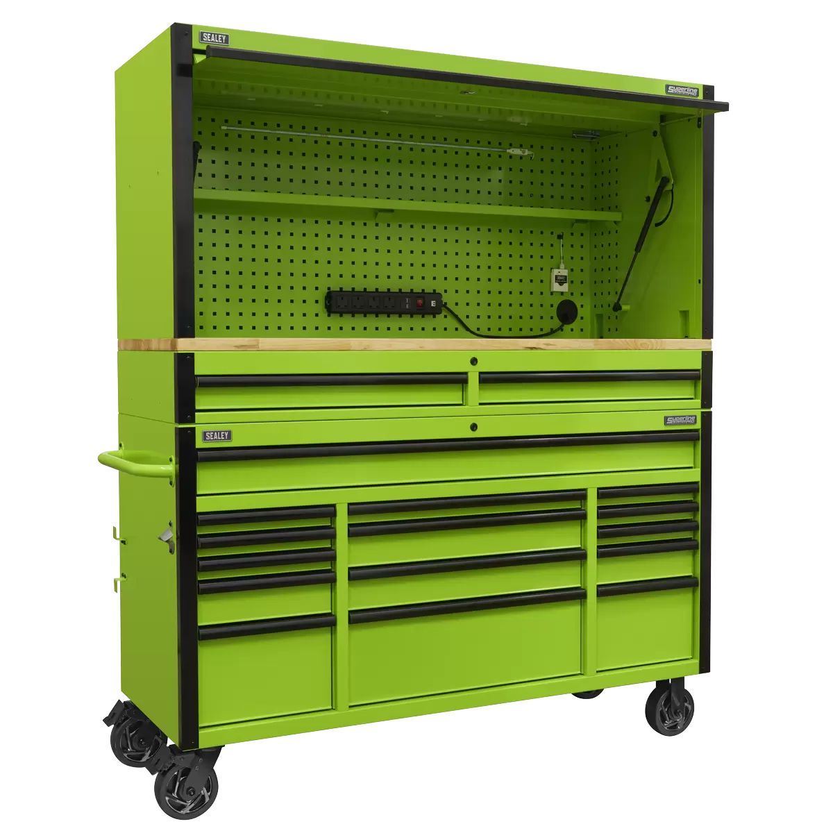 Sealey AP6115BECOMBO1 Mobile Trolley 15 Drawer 1549mm Wooden Worktop