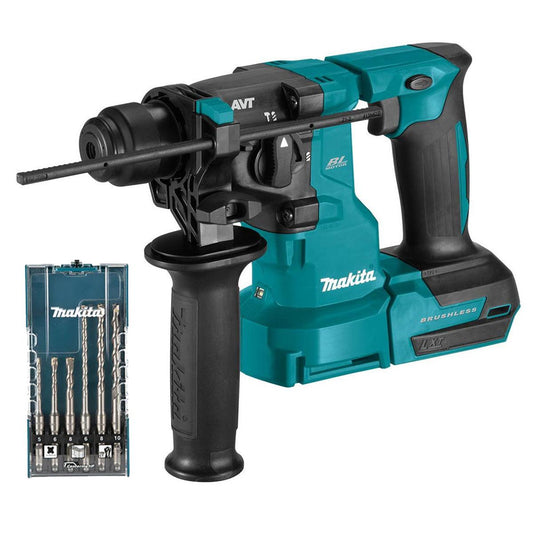 Makita DHR183Z 18V Brushless SDS+ Plus Rotary Hammer Drill With 6 Piece Drill Bit Set