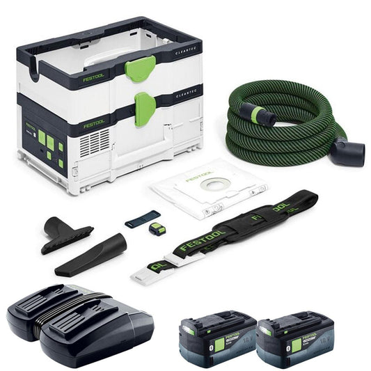 Festool CLEANTEC CTMC SYS I-Basic 36V M-Class Mobile Dust Extractor 576933 with 2 x 5.0Ah Battery & Charger