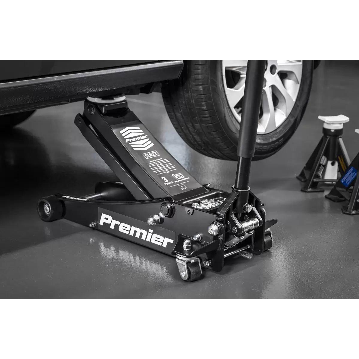 Sealey 3040AB Trolley Jack 3tonne Rocket Lift Black