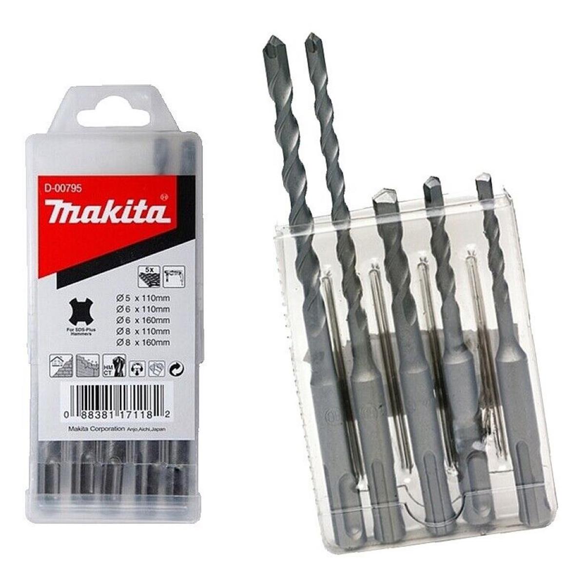 Makita D-00795 5 Piece SDS Plus Hammer Drill Bit Set