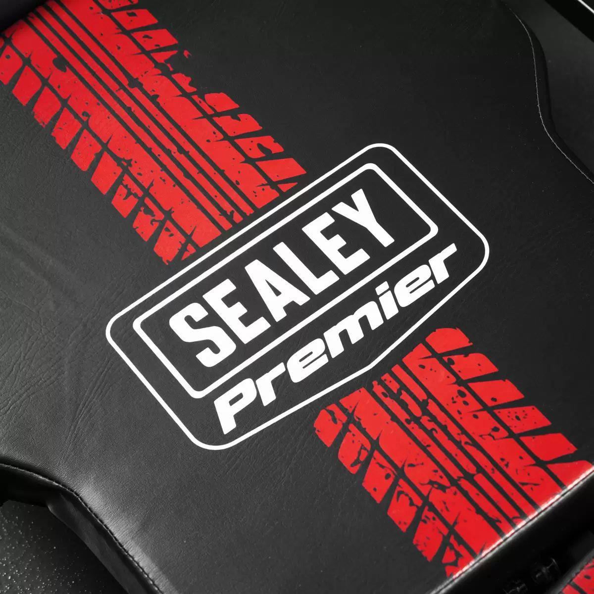Sealey SCR101S Steel Creeper with 4 Rough Ground 5 Inch Wheels & Adjustable Back/Headrest