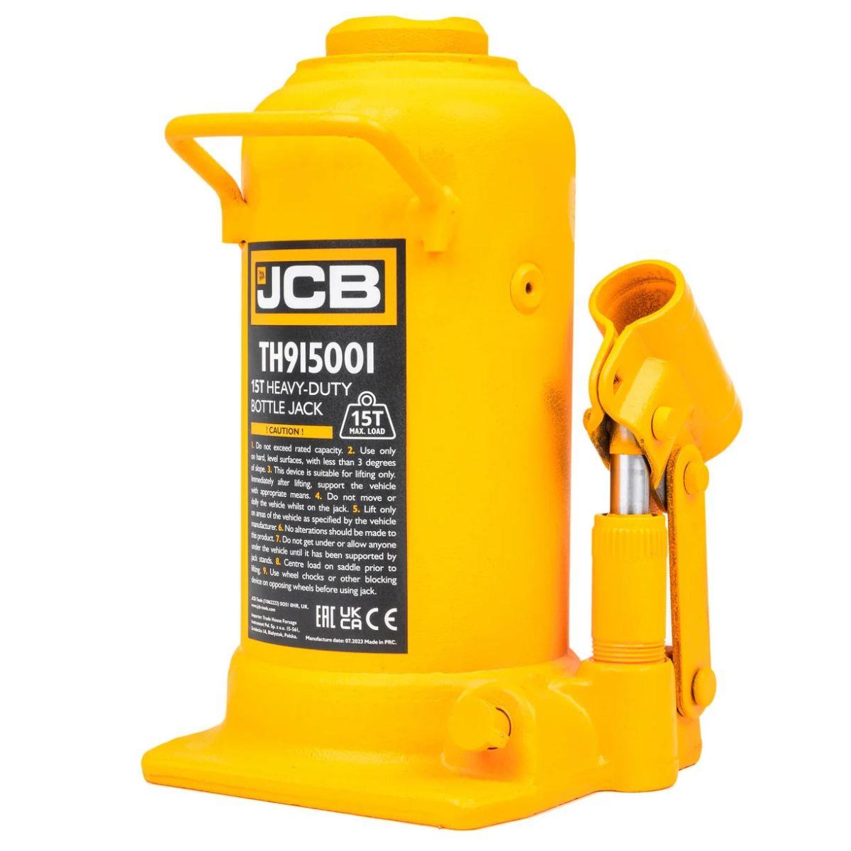 JCB-TH915001 15 Tonne Heavy-Duty Automotive Hydraulic Bottle Jack 508mm Maximum Lift
