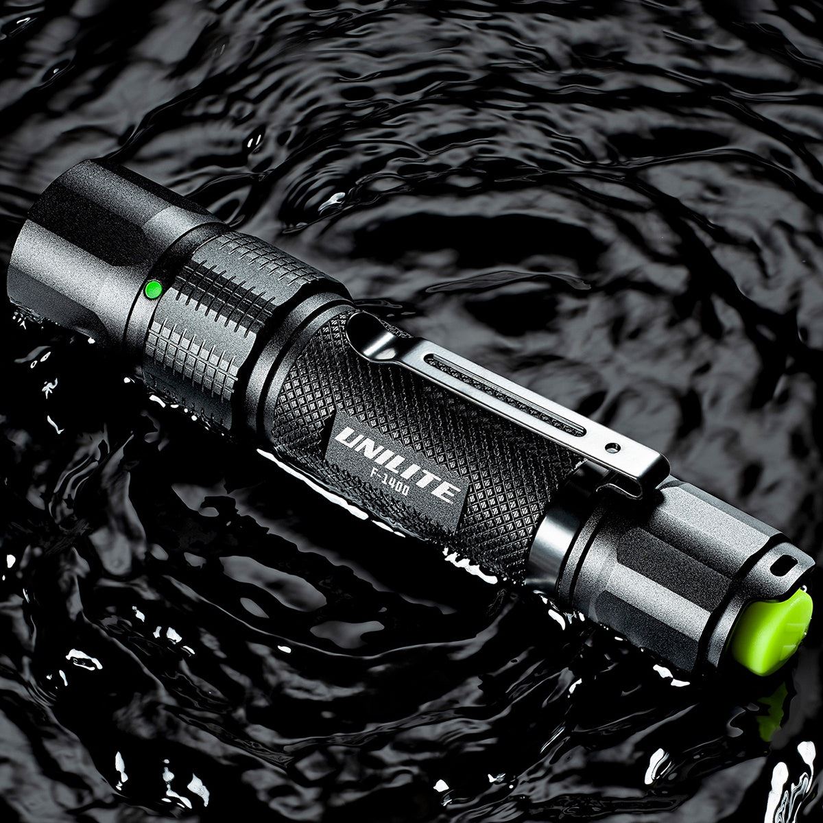 Unilite Dual Power Rechargeable Aluminium LED Flashlight F-1400