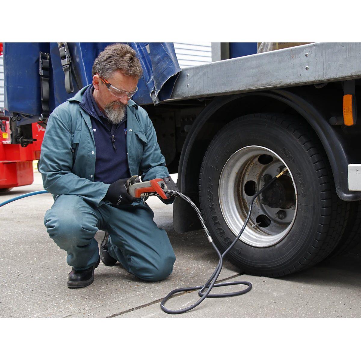 Sealey SA375 Digital Tyre Inflator with 2.7m Hose & Clip-On Connector