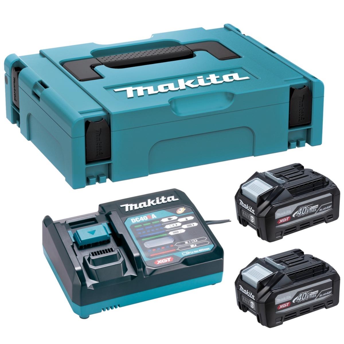 Makita 1911C9-1 40V Max XGT Power Source Kit 2 x 4.0Ah Batteries With 240V Fast Charger & Case