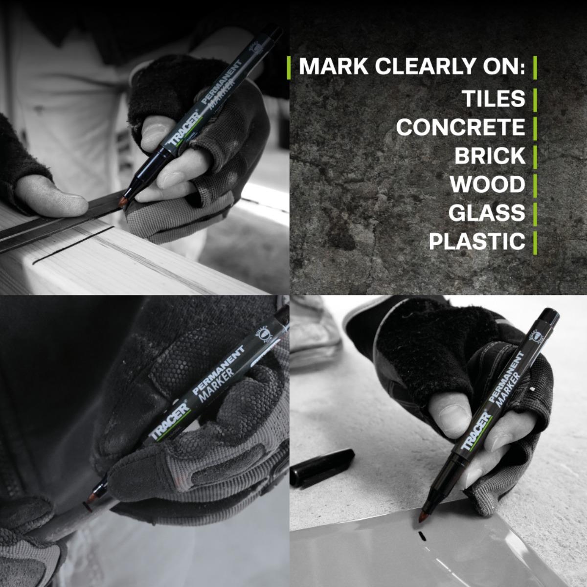 Tracer Permanent Construction Marker Black