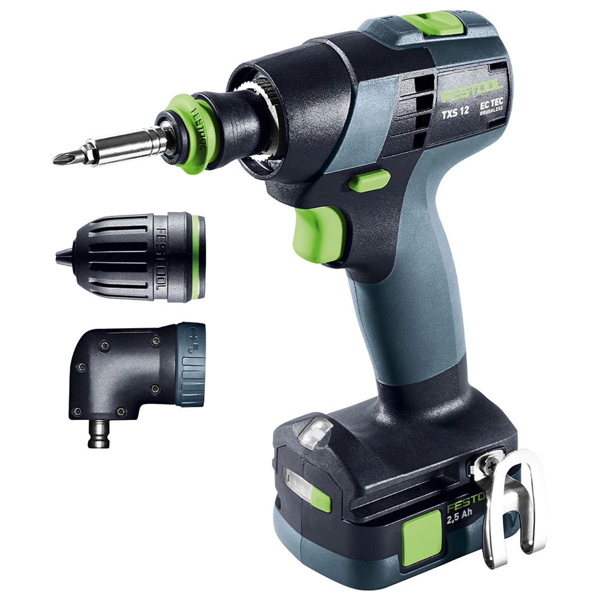Festool TXS 12 2,5-Set GB 12V Brushless Drill Driver With 2 x 2.5Ah Batteries, Charger, Accessories & Case - 576875