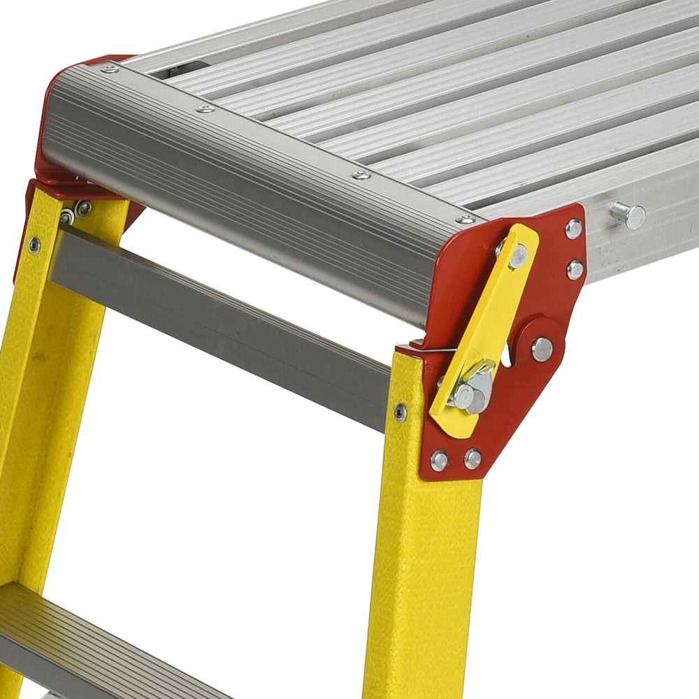 Excel Heavy Duty Fibreglass 4 Tread Ladder with Folding Hop up