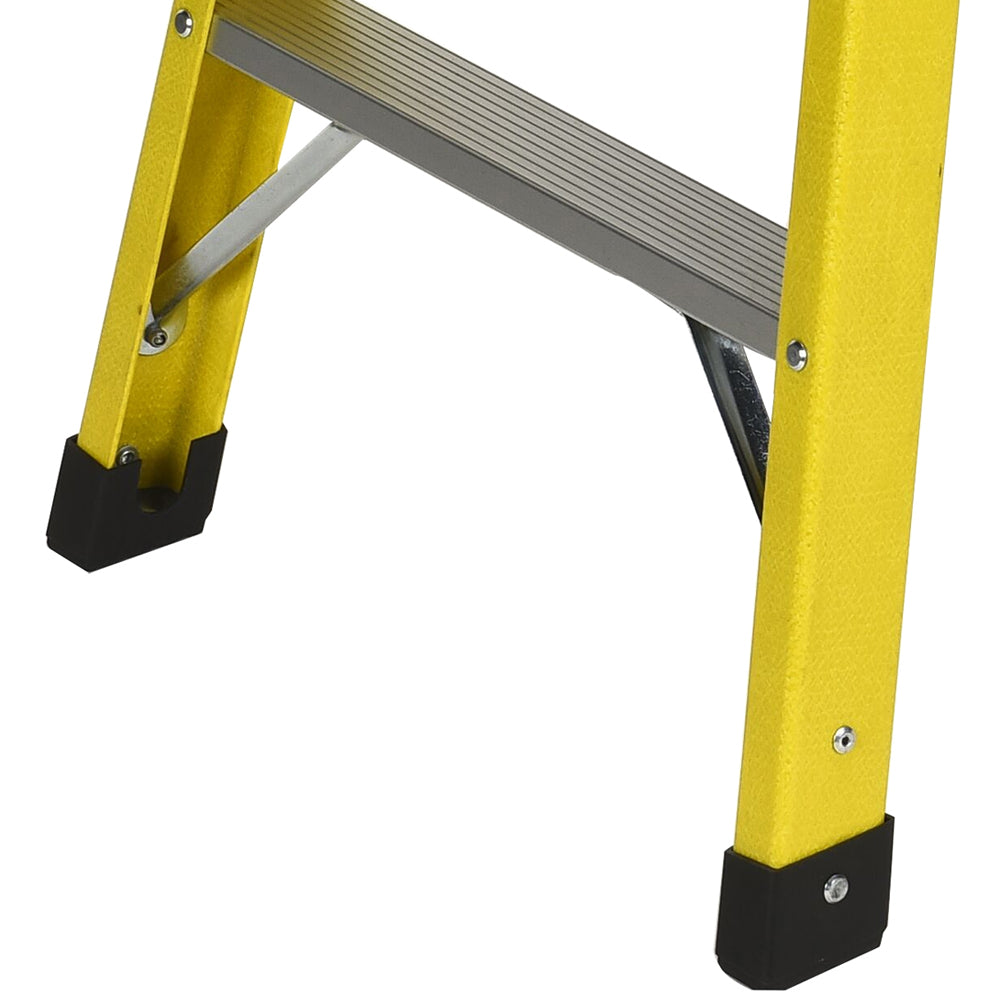 Excel Heavy Duty Fibreglass 5 Tread Ladder with Folding Hop up