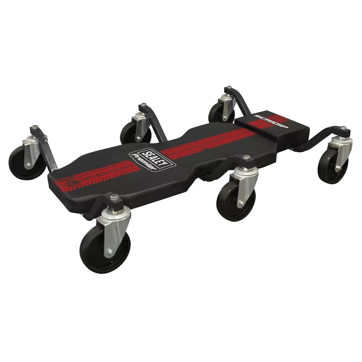 Sealey SCR101P Steel Creeper with 6 Rough Ground 5 Inch Wheels & Headrest
