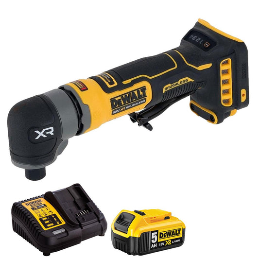 Dewalt DCG421N-XJ 18V XR Brushless Compact Right Angle Die Grinder with 1 x 5.0Ah Battery & Charger