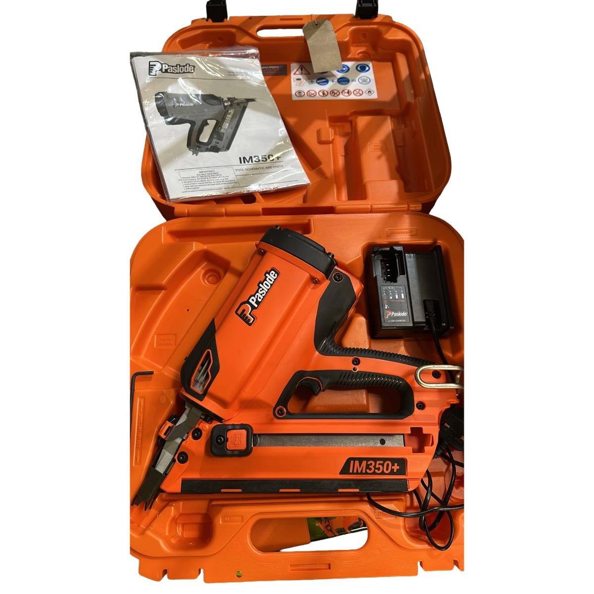 Paslode IM350+ 7.2V First Fix Gas Framing Angled Nail Gun with 1 x 2.1Ah Battery, Charger & Case 906500 Item Condition Seller Refurbished