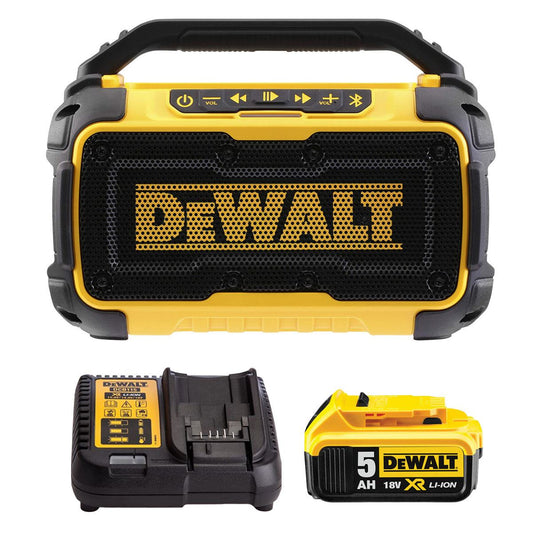 DeWalt DCR011 10.8v/18v/54v Li-ion Bluetooth Speaker with 1 x 5.0Ah Battery & Charger