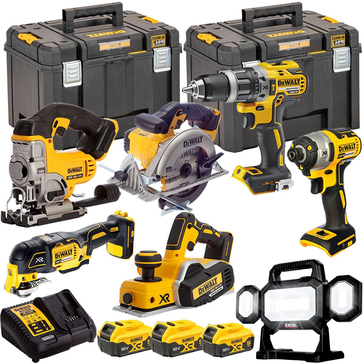 Dewalt 18V 7 Piece Power Tool Kit with 3 x 5.0Ah Batteries T4TKIT-437
