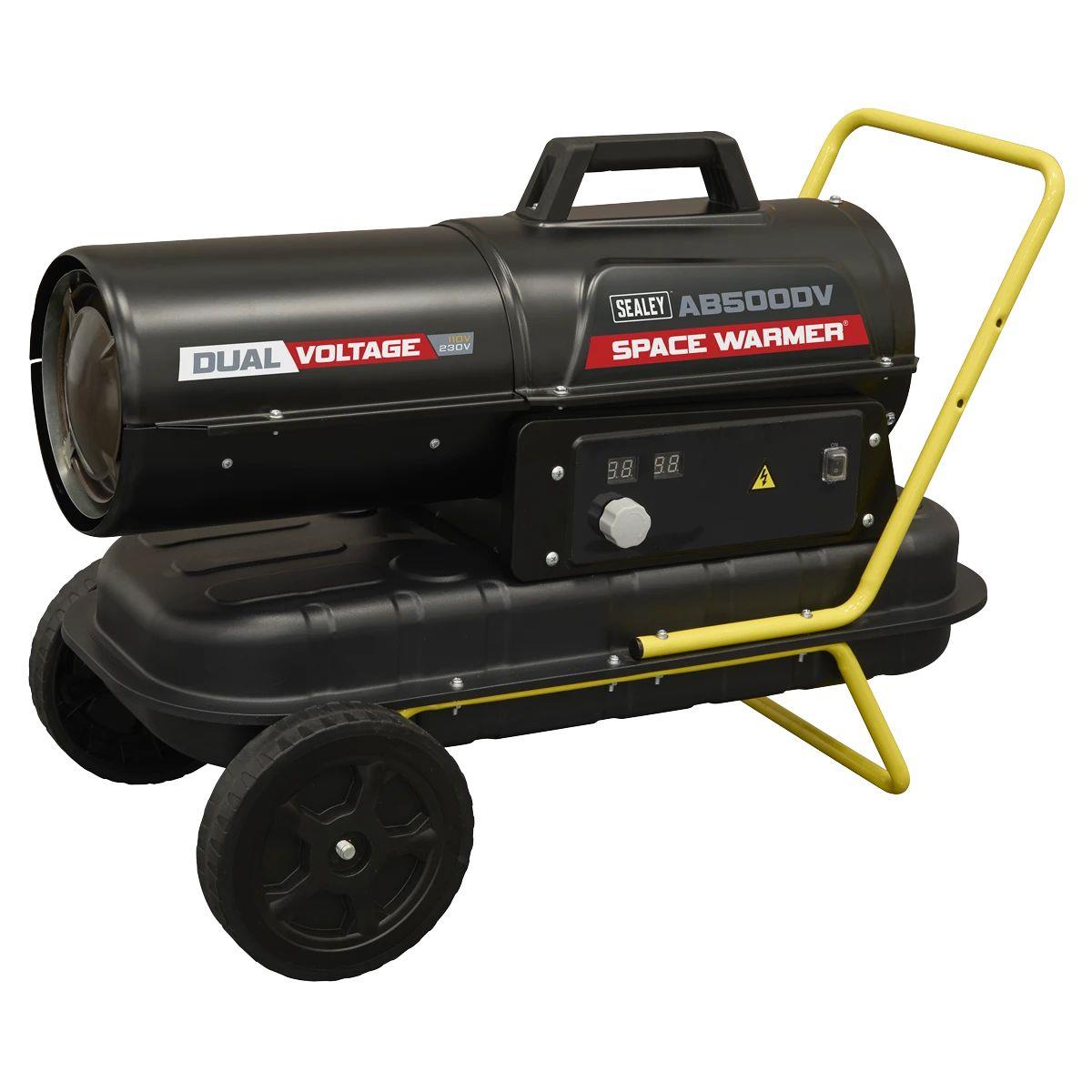 Sealey AB500DV Dual Voltage Kerosene/Diesel Space Warmer Heater with Wheels 230V/15kW