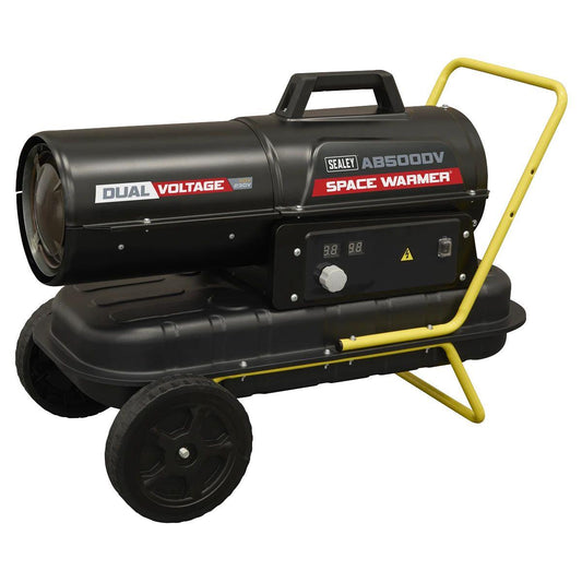 Sealey AB500DV Dual Voltage Kerosene/Diesel Space Warmer Heater with Wheels 230V/15kW