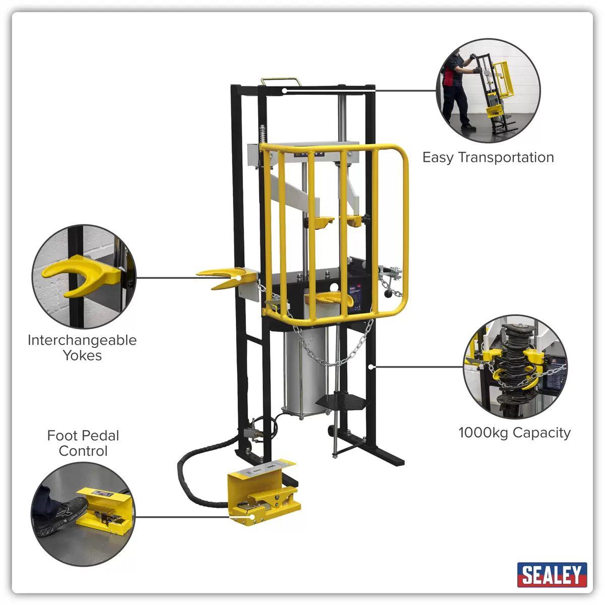 Sealey RE300 Air Operated Coil Spring Compressor 1000kg