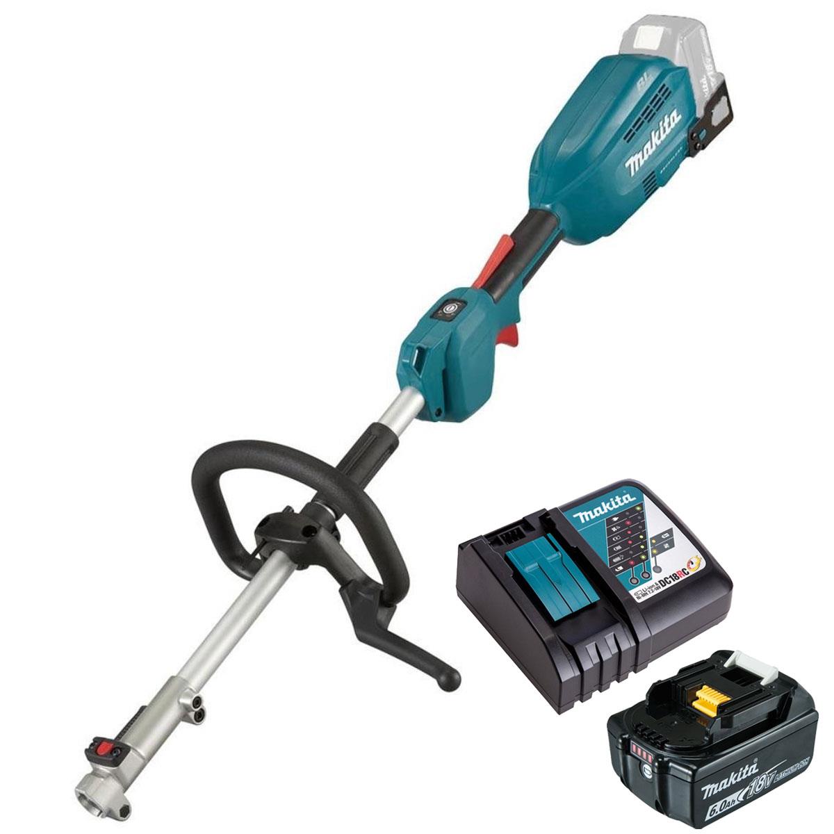 Makita DUX18Z 18V LXT Brushless Split-Shaft Multi Function Power Head with 1 x 6.0Ah Battery & Charger