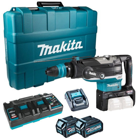 Makita HR006GD202 Twin 40V XGT SDS-Max Rotary Demolition Hammer With 2 X 2.5Ah Batteries & Charger