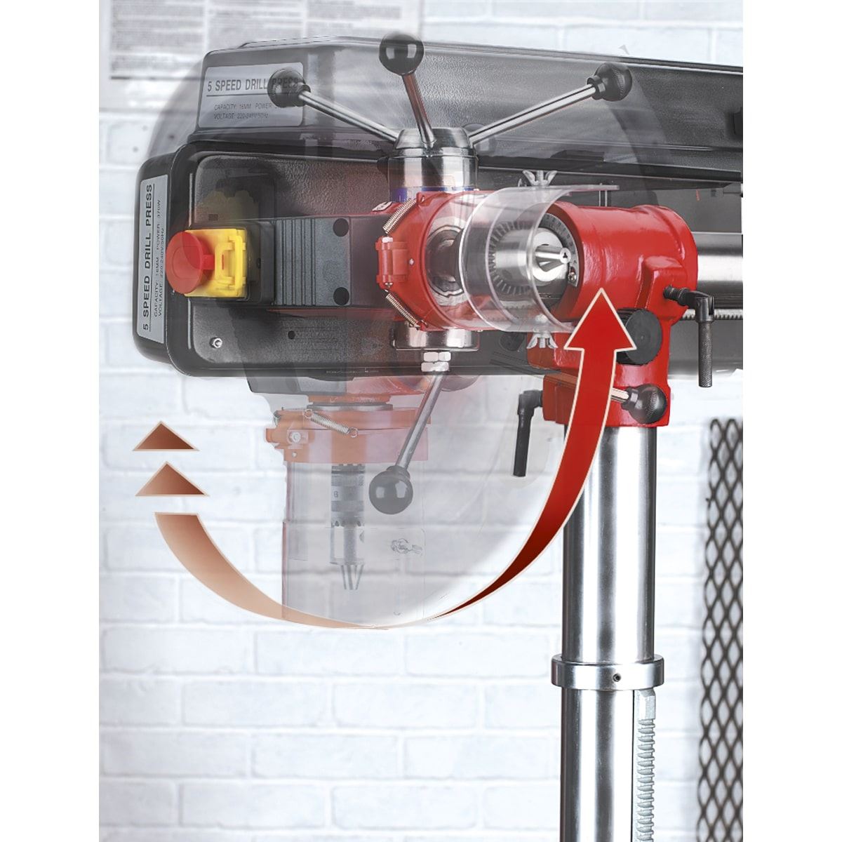 Sealey GDM790BR 5-Speed Radial Pillar Drill Bench 230V/550W