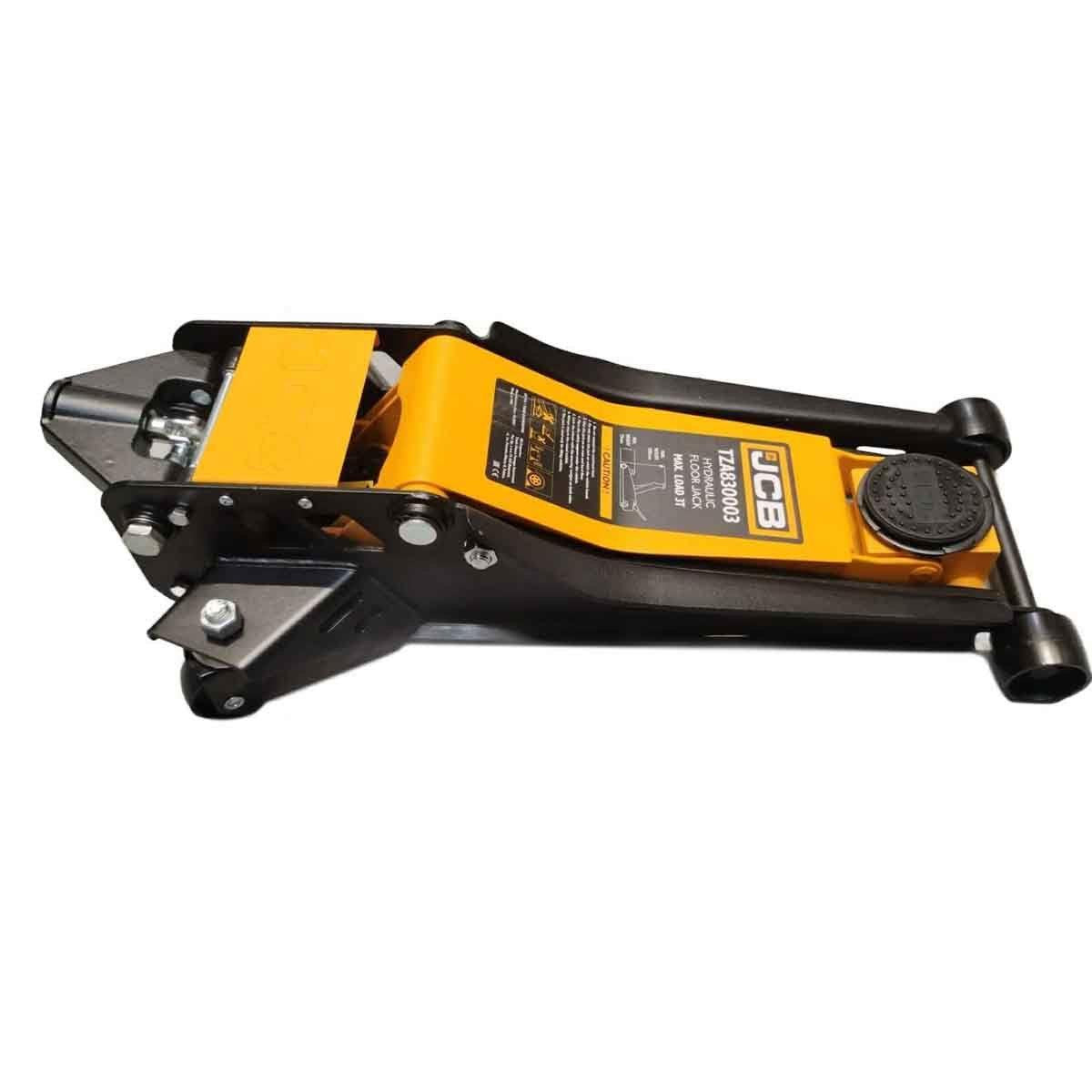 JCB-TZA830003 3 Tonne Hydraulic Trolley Jack Low-Profile 508mm Maximum Lift