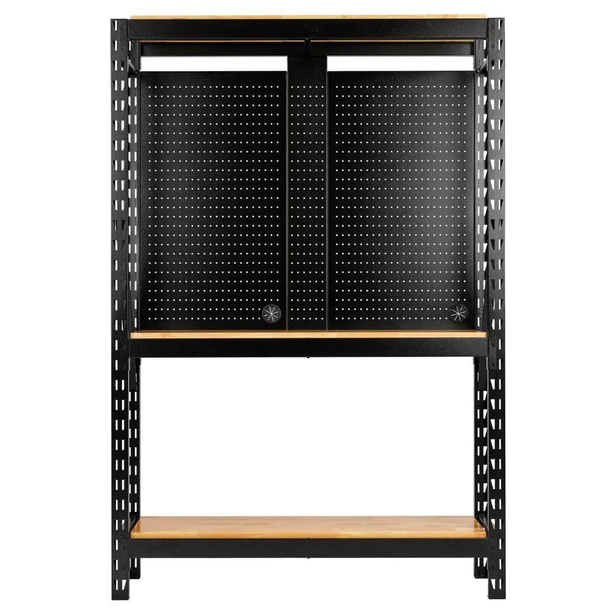 Draper MS400-54-17PC W Bunker Modular 3 Tier Racking with Hardwood Shelving & Pegboards 1500mm 27795