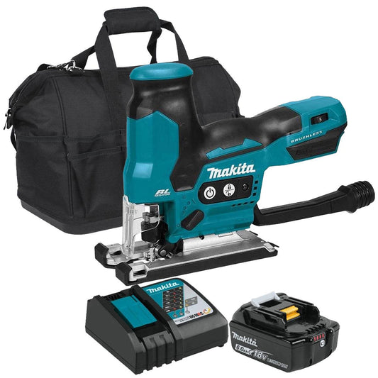 Makita DJV185Z 18V LXT Cordless Brushless Jigsaw with 1 x 6.0Ah Battery, Charger & Bag