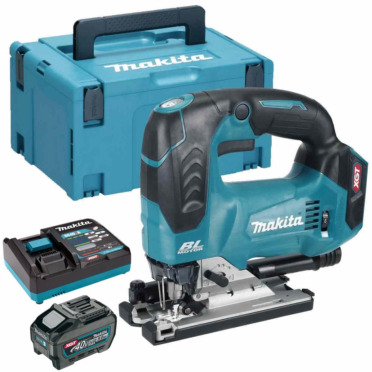 Makita JV002GZ01 40V XGT Brushless Jigsaw With 1 x 5.0Ah Battery, Charger & Type 3 Case