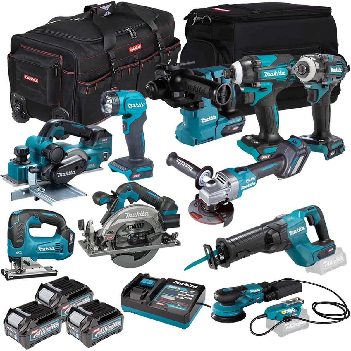 Makita 40V 10 Piece Combo Kit with 3 x 2.5Ah Batteries & Charger T4TKIT-7766