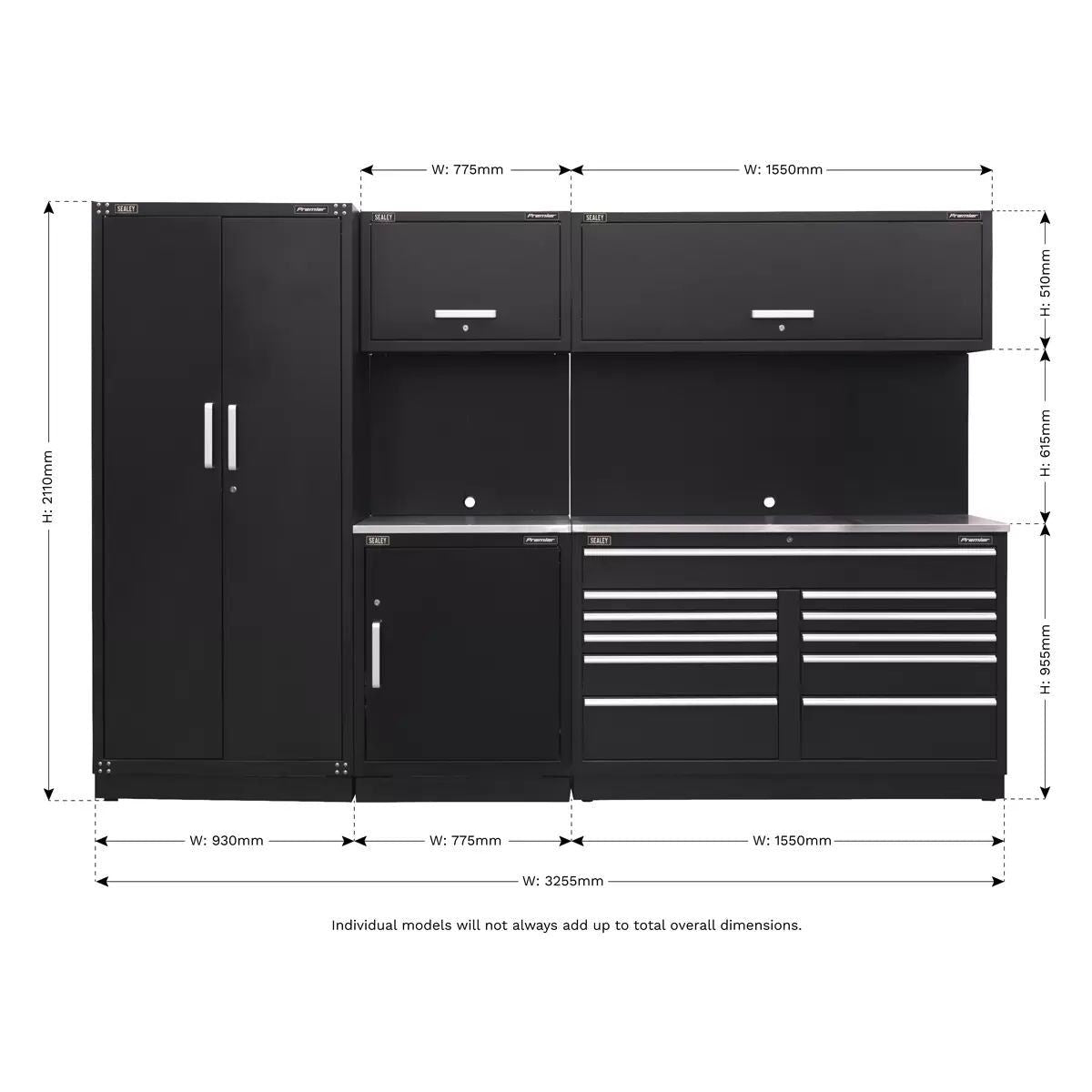 Sealey APMSCOMBO2SS Premier 3.3m Storage System Stainless Worktop