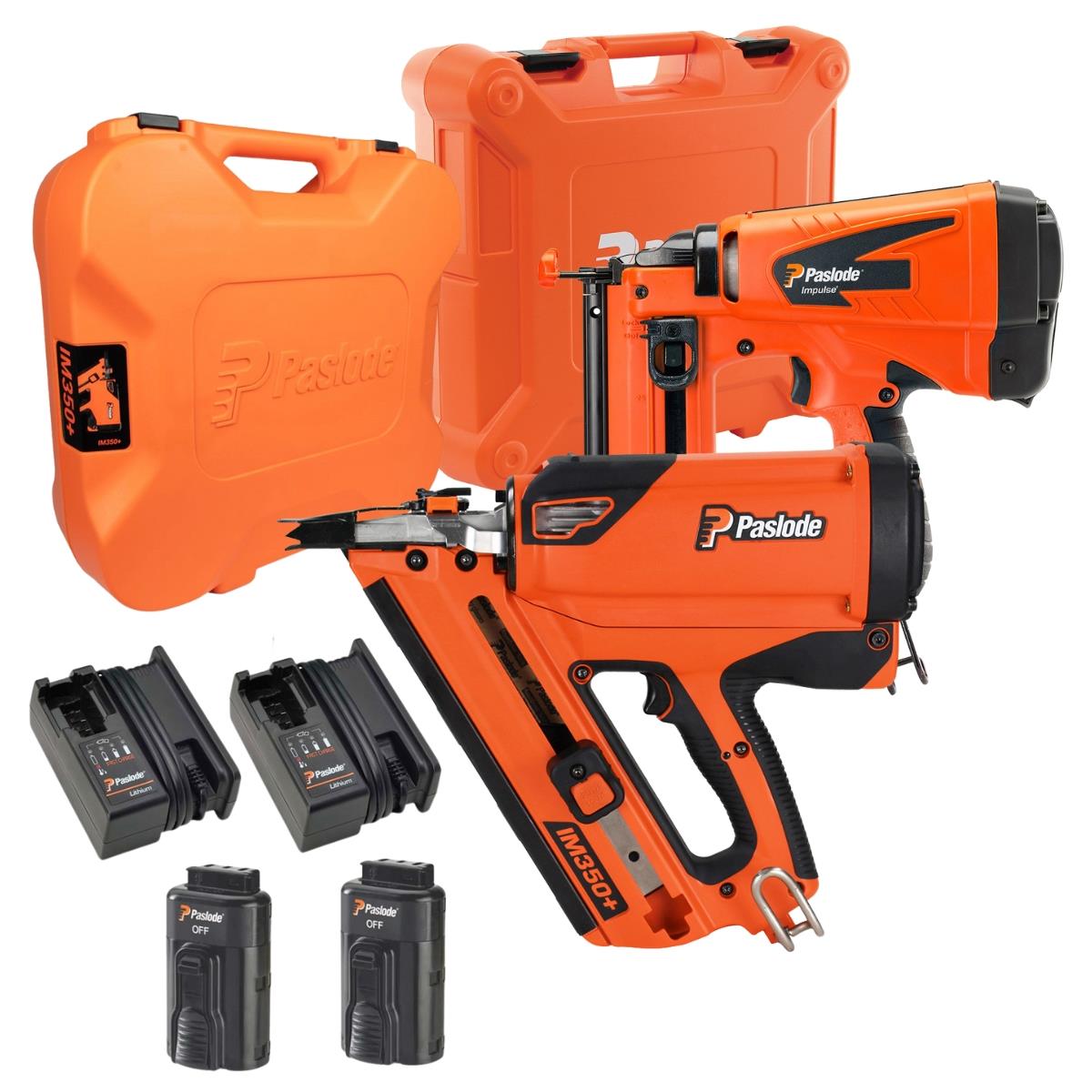 Paslode 2 Piece IM350+ & IM65 Nail Guns with 2 x 2.1Ah Battery, Charger & Case